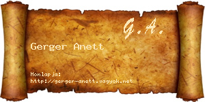 Gerger Anett névjegykártya